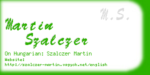 martin szalczer business card